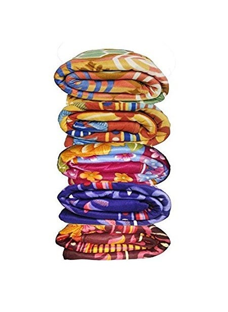 Krystle Woolen Printed Single Bed Fleece Blanket Multicolour Set of 5