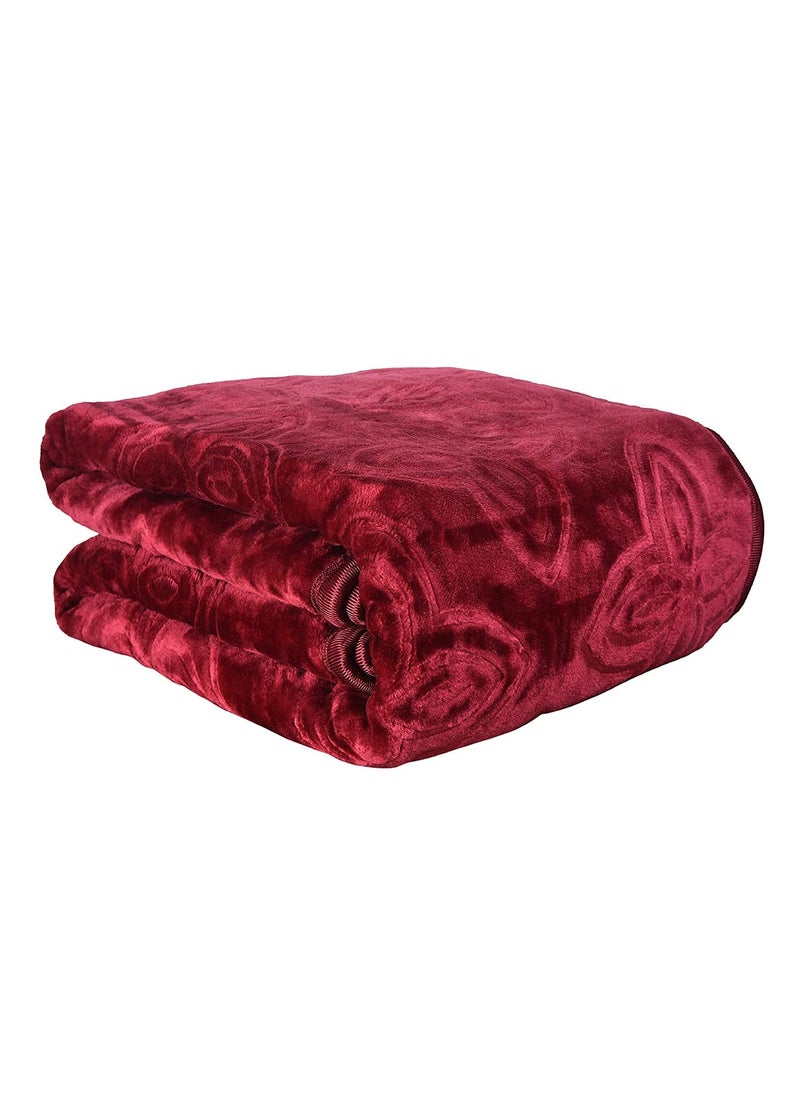 HANUMANT Enterprises 500 TC Polyester Super Soft Mink Single Bed Blanket 63 X 85 Size Maroon skinfriendly