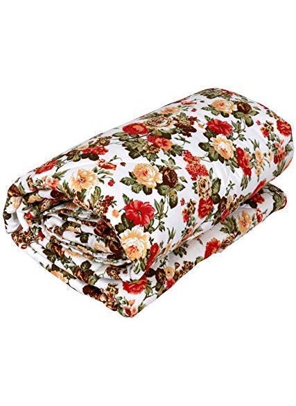 CK CREATION Polyester AllWeather 120 GSM Printed Lightweight Reversible AC Dohar Blanket Quilt Single RedFlower