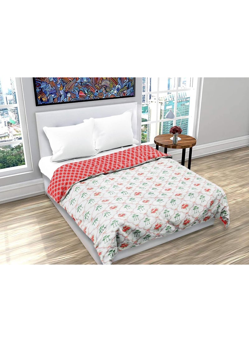 TIQH 100 Heavy Pure Cotton Super Soft Touch Reversible Lightweight BlanketDohar Single Bed