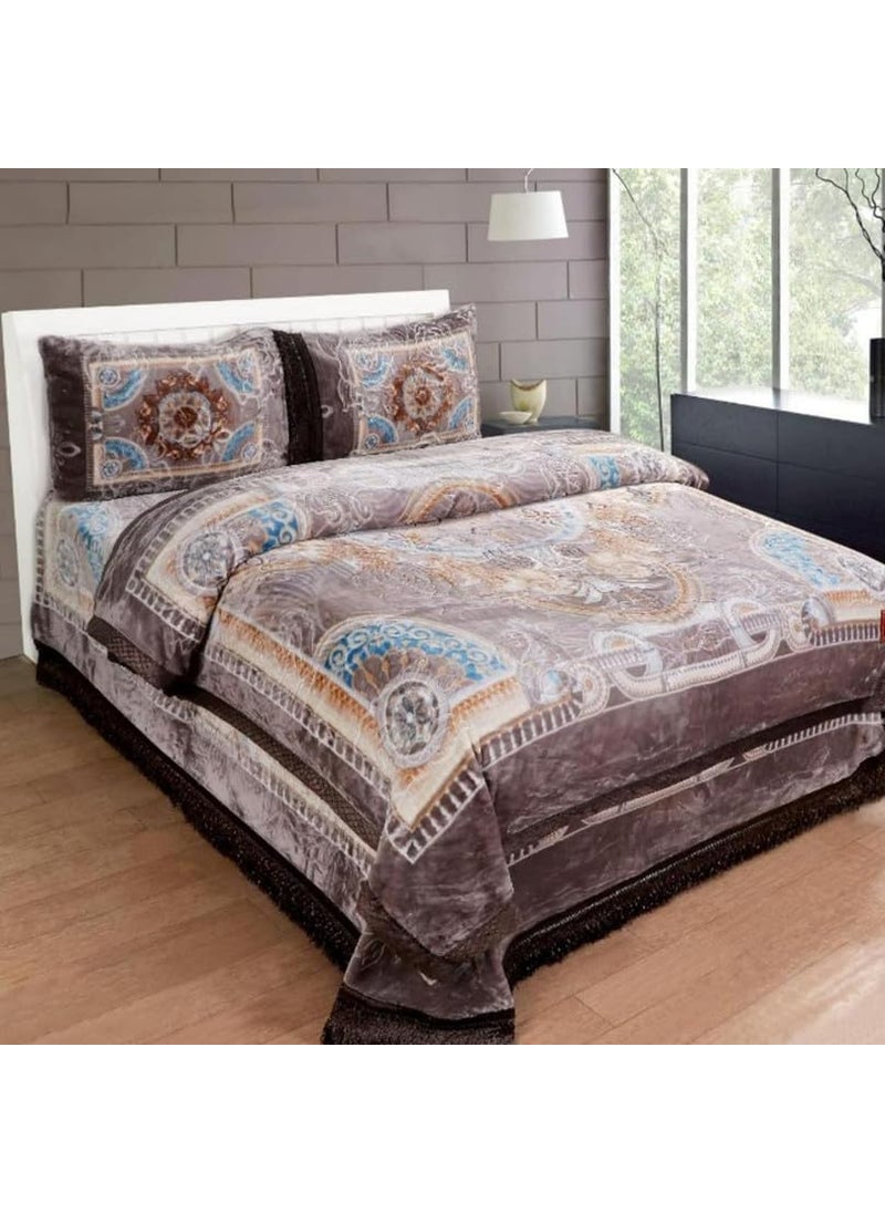 Bezzilish Home Super Soft Luxury Mink Blanket Luxury Style 2 Play Double Bed Blankets Pack of 1Brown