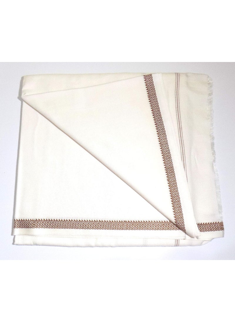 KNA Cotton Blanket White with Red Boarder
