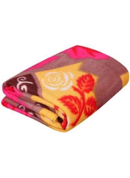 Soulful Creations Floral Single Multicolor Fleece Polar Blanket Set of 1 PCs