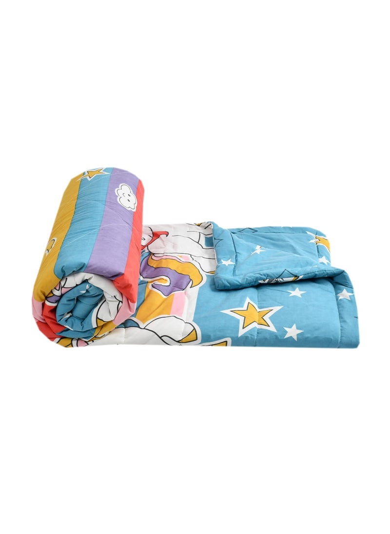 FRESH FROM LOOM Double Bed Cartoon Printed Blankets for KidsDohar for Kid Boys GirlsGlace Cotton Soft Children ComfortersSummer Winter Blankets 90x100 InchesUnicorn Multicolor TC 144