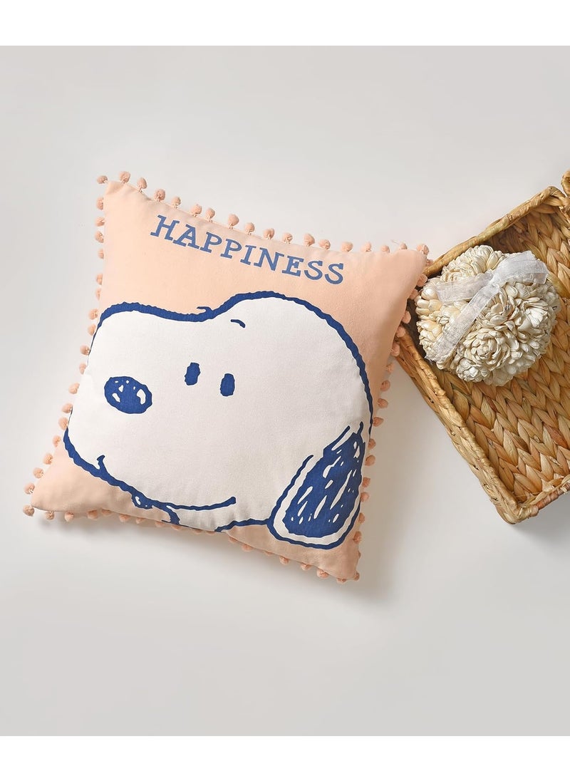 Mi Arcus Cotton Peanuts Snoopy Printed Peach Baby Cushion for Girls Boys Kids Infants Toddlers