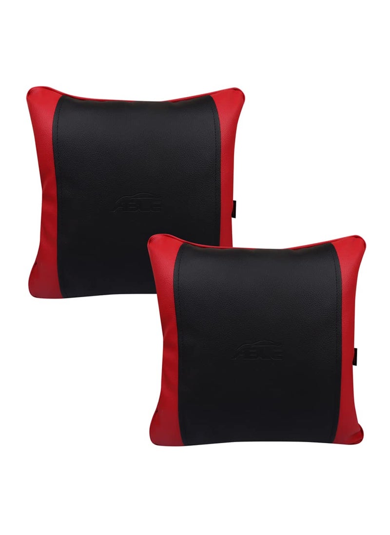 ABLE Dolphin Comfy Pillow Square Cushion Black and Red for TATA NEXON Set of 2 pcs