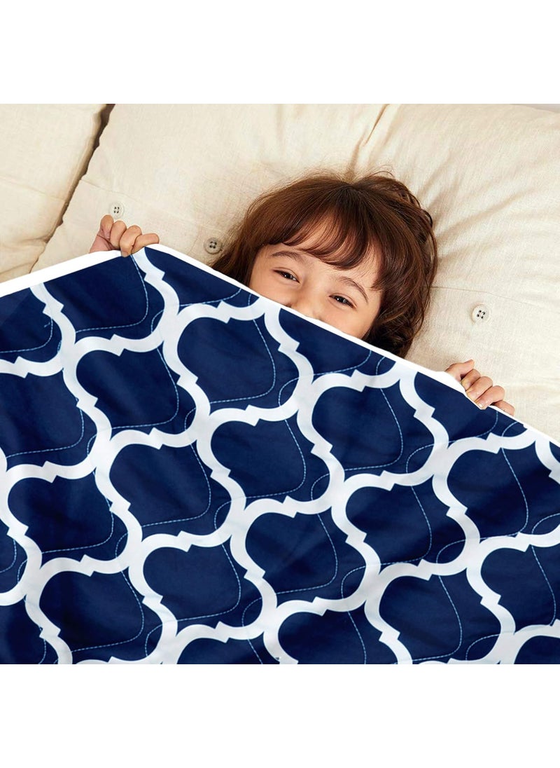 Divine Casa 120 GSM Microfiber Reversible Kids Single Bed Comforter UltraSoft Toddler Blanket Lightweight Cozy AllSeason Bedding for Babies Kids 135 x 100 cm Deep Blue