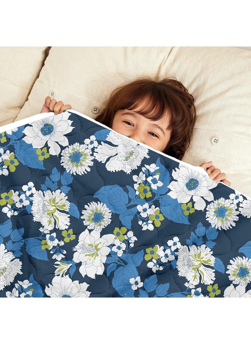 Divine Casa 120 GSM Microfiber Reversible Kids Single Bed Comforter UltraSoft Toddler Blanket Lightweight Cozy AllSeason Bedding for Babies Kids 135 x 100 cm Celestial Blue