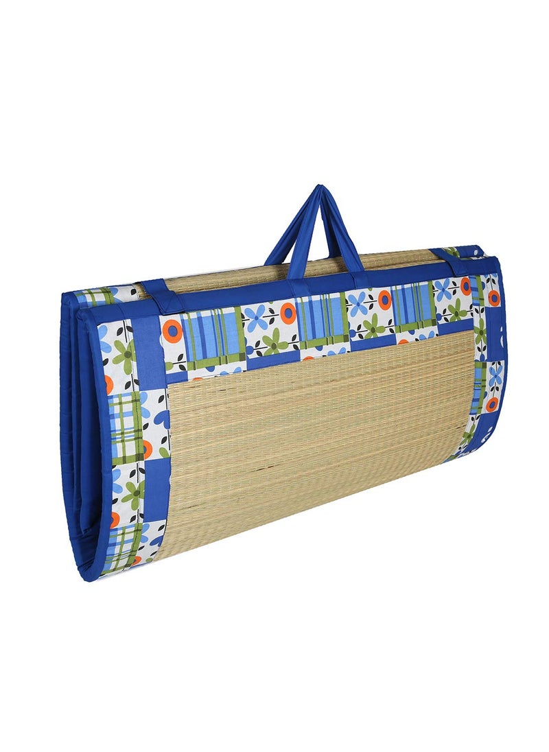 KALA DARSHAN CRAFTS BAZAAR Foldable Chatai Korai River Grass 3X65 Feet Product Magic with 40MM Soft Foam Comfert Mattress