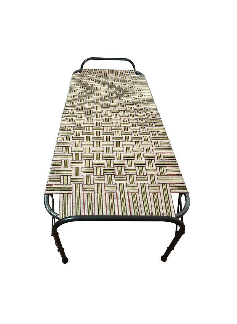 Nattnak WPremium Iron Folding Bed 36x72 inch Nylon Niwar for Ultimate Comfort and Durabilitye Truly Cares
