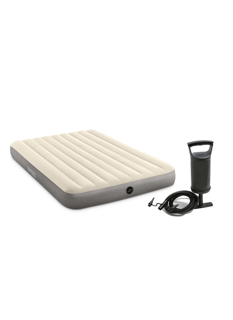 VWretails Polyvinyl Chloride Pvc DuraBeam Single Airbed Queen Size With Manual Hand Pump Comfortable And Convenient Sleeping SolutionMulticolor