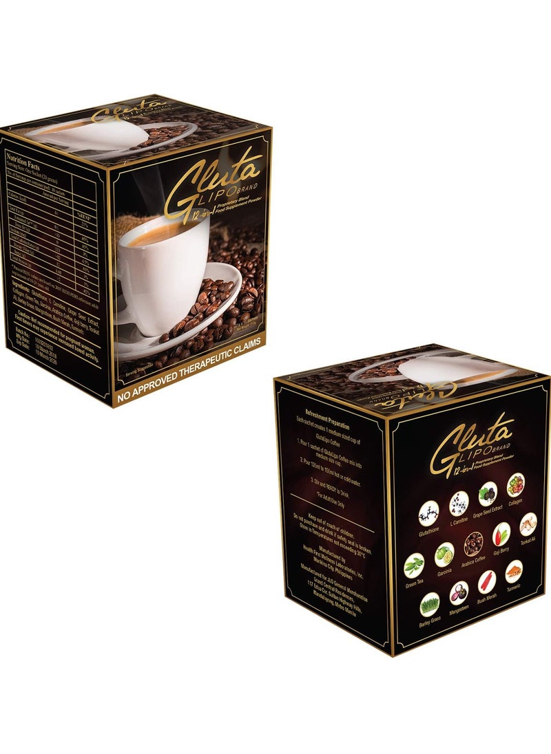 Gluta Lipo Herbal Coffee Blend - 13-In-1 Antioxidant Formula | Arabica Coffee with Botanical Extracts | Energy & Wellness Support