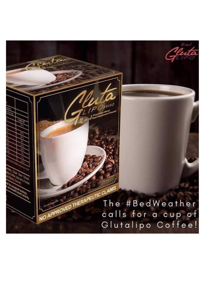 Gluta Lipo Herbal Coffee Blend - 13-In-1 Antioxidant Formula | Arabica Coffee with Botanical Extracts | Energy & Wellness Support