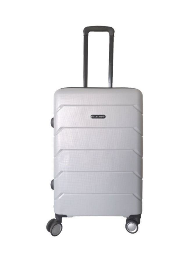 Gai Mattiolo 4-Wheeled Trolley Bag, PP Material, Italian Design, Lightweight and Durable Travel Suitcase, Set of 3, Silver