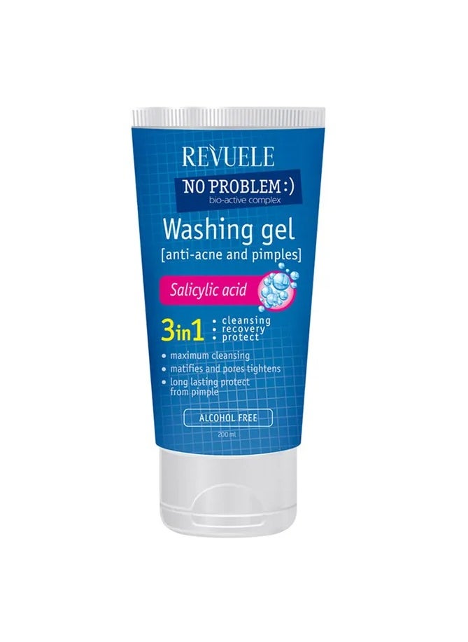 No Problem Facial Wash Gel With Salicylic Acid Targets Spot And Pimples 3 in 1