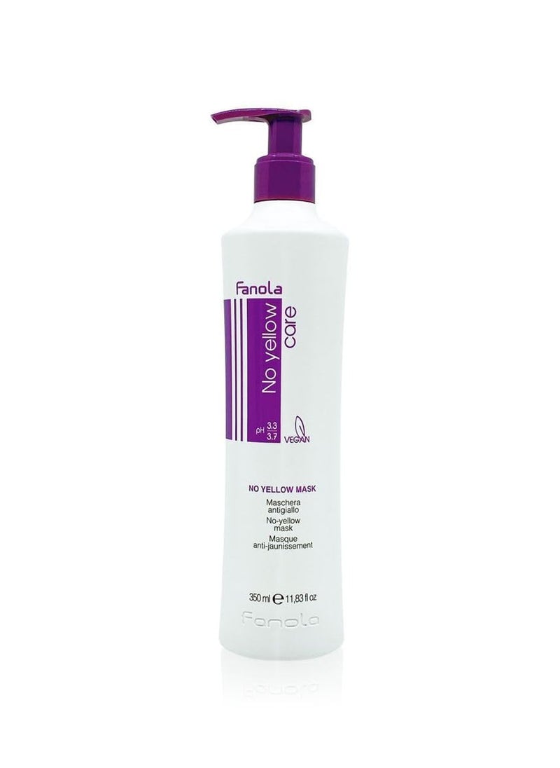 Fanola No Yellow Mask, 11.8 oz - Purple Toning Mask to Remove Yellow Tones & Brassiness from Blonde, Silver, Gray, Highlighted and Bleached Hair