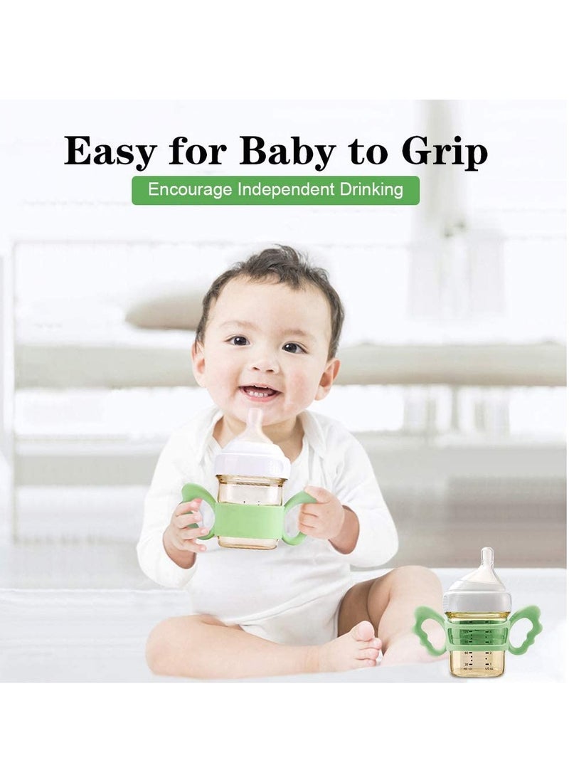 Silicone Wide Neck Baby Bottle Handles for NUK, Avent, Dr. Brown's, Hegen  Other 67mm Bottles - 4 Pack for Easy Gripping by Babies