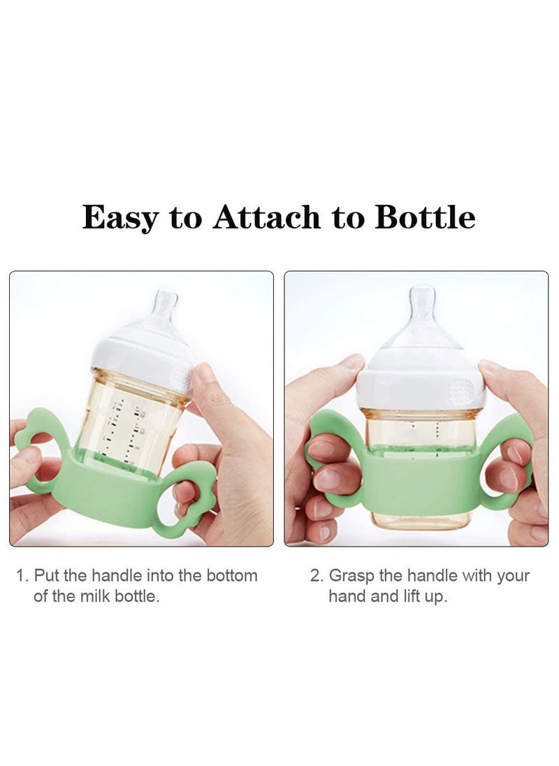 Silicone Wide Neck Baby Bottle Handles for NUK, Avent, Dr. Brown's, Hegen  Other 67mm Bottles - 4 Pack for Easy Gripping by Babies