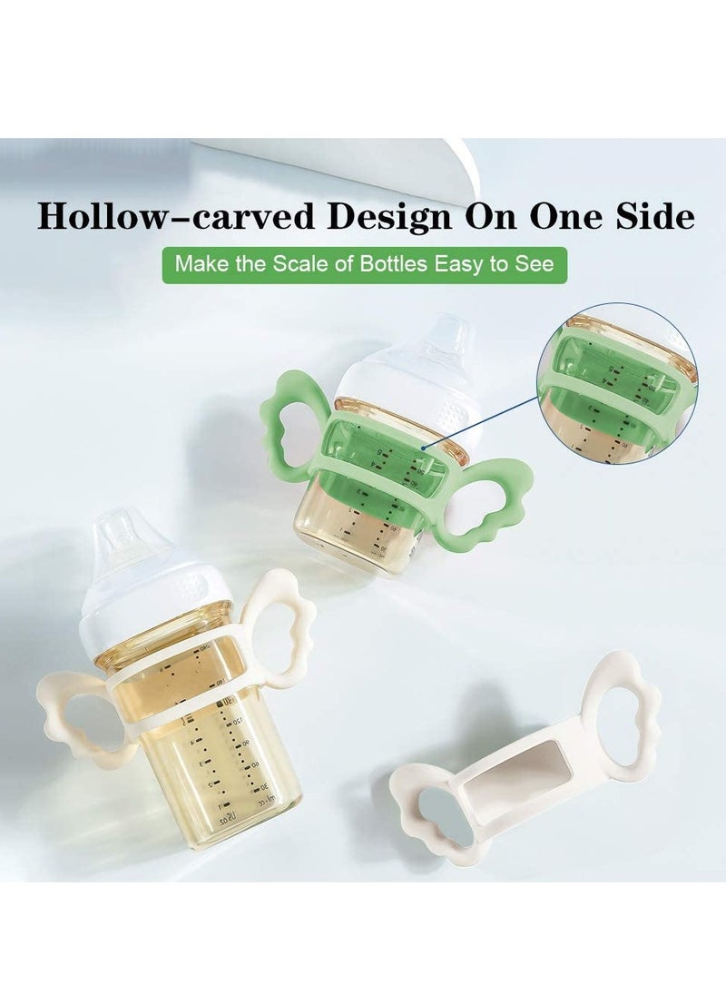 Silicone Wide Neck Baby Bottle Handles for NUK, Avent, Dr. Brown's, Hegen  Other 67mm Bottles - 4 Pack for Easy Gripping by Babies