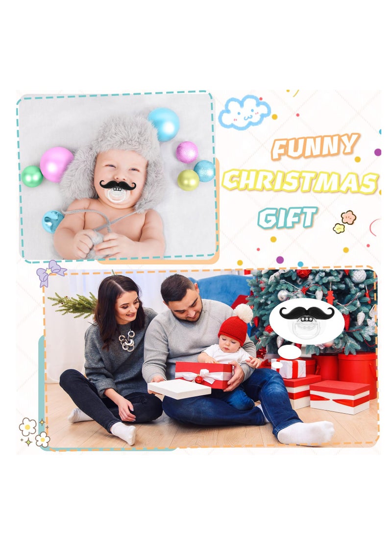 8 Pcs Mustache Baby Pacifiers for 0-6 Months, BPA-Free Orthodontic Silicone Nipple, Cute Gift for Newborns and Infants