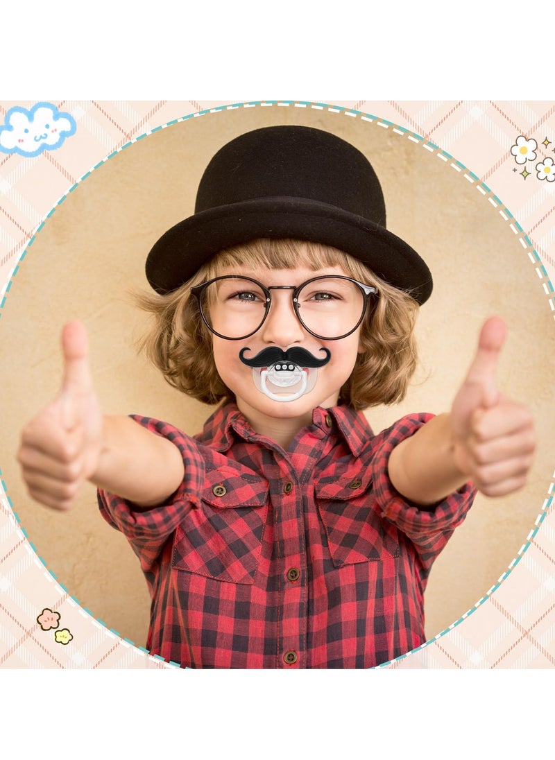 8 Pcs Mustache Baby Pacifiers for 0-6 Months, BPA-Free Orthodontic Silicone Nipple, Cute Gift for Newborns and Infants