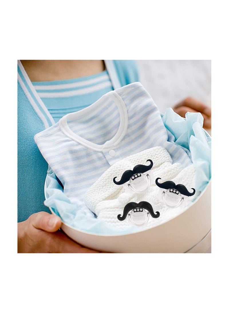 3pcs Mustache Pacifier, Gentleman Mustache Baby Pacifier, Pacifier 0-36 Months, Gift Pacifiers for Boys and Girls