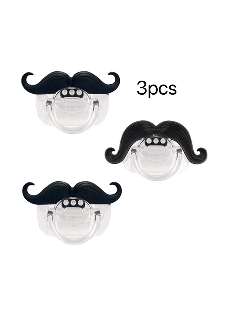 3pcs Mustache Pacifier, Gentleman Mustache Baby Pacifier, Pacifier 0-36 Months, Gift Pacifiers for Boys and Girls