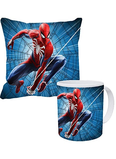 blinkNshop Cartoon Cushion Mug Combo With Filler 12 X 12 Inch Gift for Birthday Kids Friends Far From Home