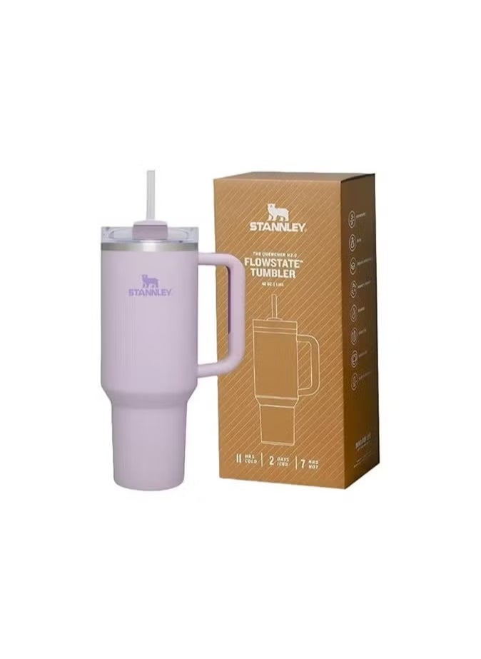 Stanley Quencher H2.0 FlowState Stainless Steel Vacuum Insulated Tumbler with Lid and Straw for Water, Iced Tea or Coffee, Smoothie and More, 40 oz