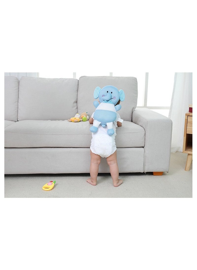 Toddler Baby Head Protection Cushion Backpack Wear,Grey Elephant