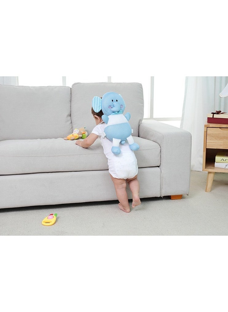 Toddler Baby Head Protection Cushion Backpack Wear,Grey Elephant