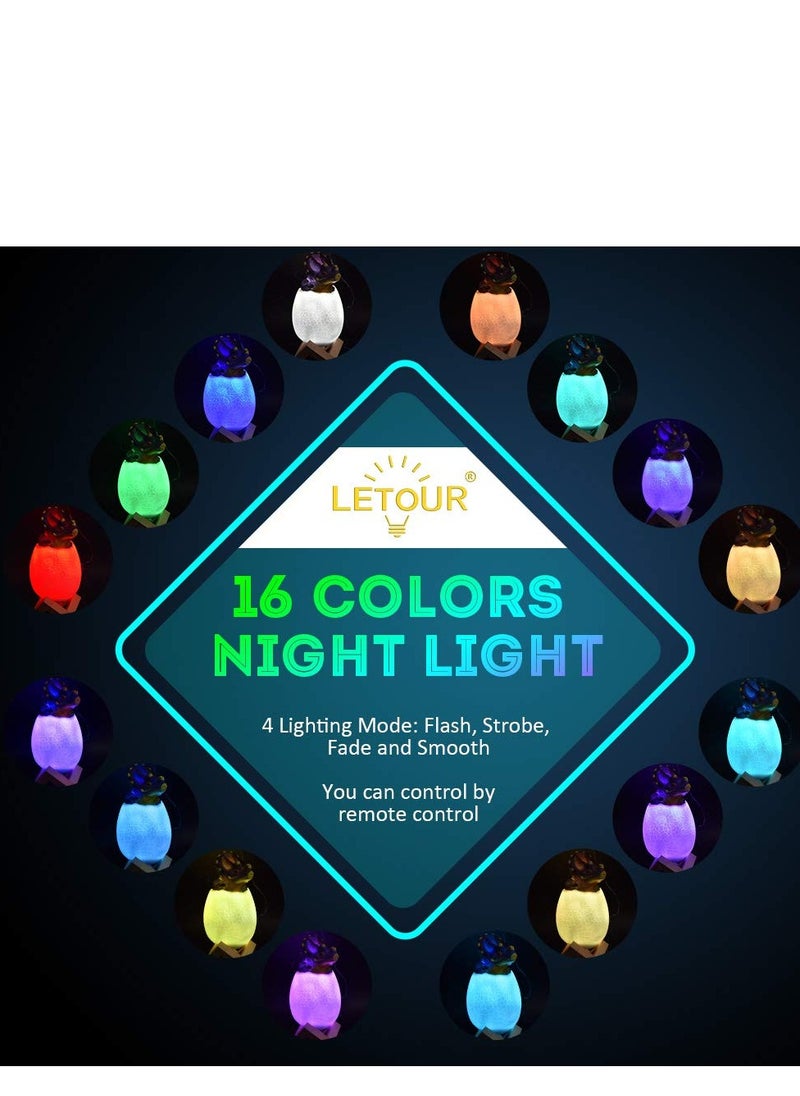 3D Dinosaur Night Light with Remote Control for Kids 16 Color Options Perfect Birthday Gift for Boys and Girls