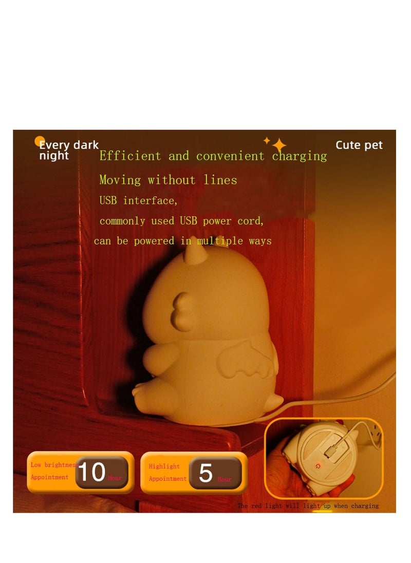Cartoon Touch Sensor Silicone Night Light, Soft Rechargeable Desk Lamp for Children's Room, Ideal for Nursing, Bedroom Decor, Bookshelf, and Toddler Use.
