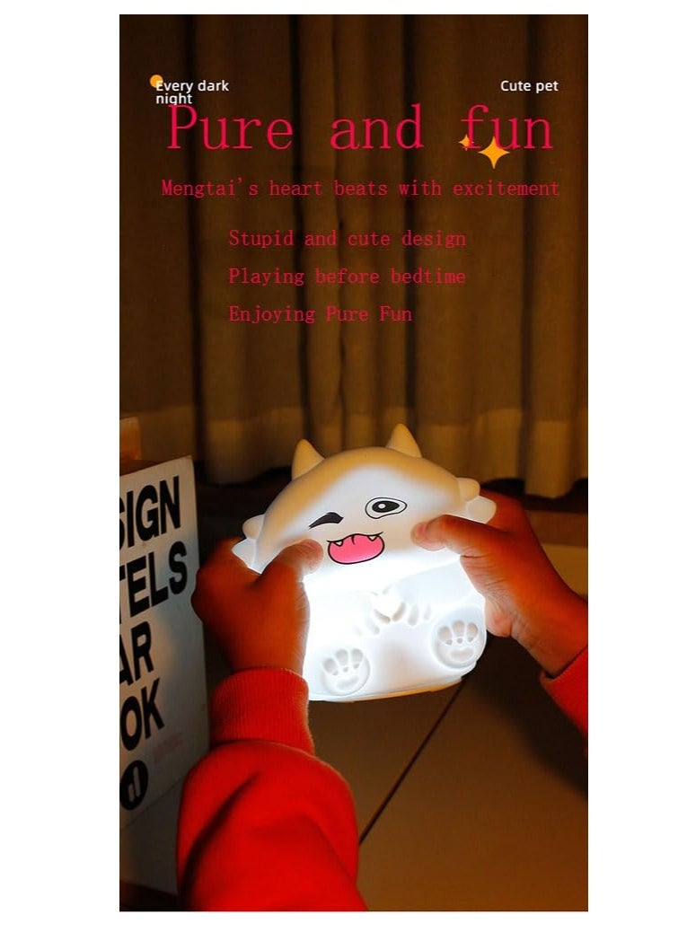 Cartoon Touch Sensor Silicone Night Light, Soft Rechargeable Desk Lamp for Children's Room, Ideal for Nursing, Bedroom Decor, Bookshelf, and Toddler Use.
