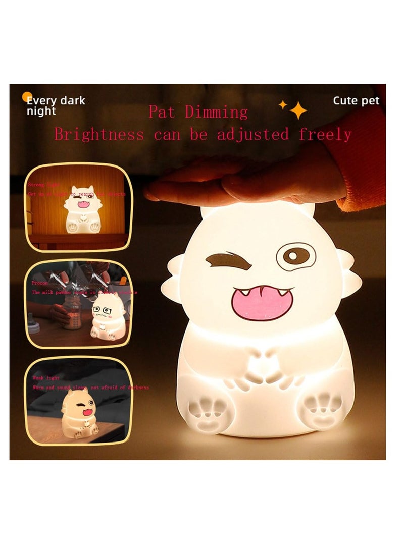 Cartoon Touch Sensor Silicone Night Light, Soft Rechargeable Desk Lamp for Children's Room, Ideal for Nursing, Bedroom Decor, Bookshelf, and Toddler Use.
