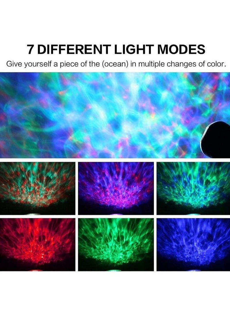 Ocean Wave Projector with Remote USB Speaker Colorful Night Light for Kids Parties Holidays