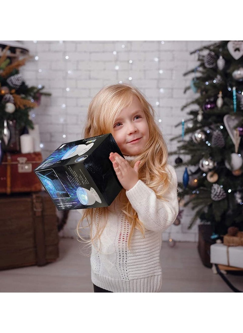 Ocean Wave Projector with Remote USB Speaker Colorful Night Light for Kids Parties Holidays