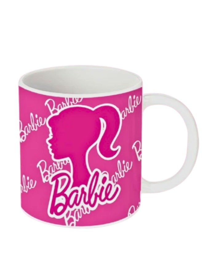 Barbie Ceramic Mug With Spoon – Coffee & Milk Mug 300 ml