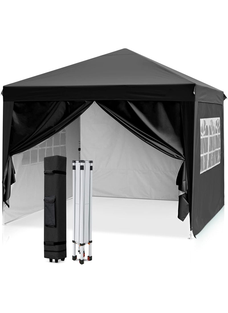 Ultreos 10x10 Pop up Canopy Tent Easy Set up Canopy with Sidewalls Commercial Outdoor Tent for Sale Party Wedding BBQ Events TentBlack
