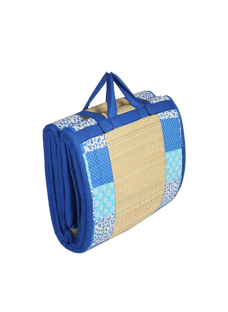 KALA DARSHAN CRAFTS BAZAAR Foldable Mat Korai River Grass Chatai 91 X 198 cm Product Magic with 30MM Soft Foam Comfert Mattress