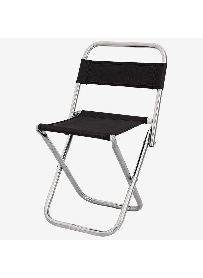 BIGFALCON Premium Folding Camping Chair Outdoor Portable FishingPicnicHiking and Traveling StoolChair with Backrest Relaxing Sketching Chair Black Without Bag