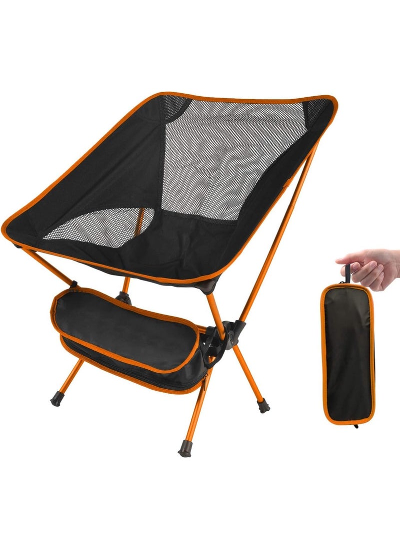 Luteti Portable Camping Chair Compact Ultralight Folding Backpack Chair Holds Up to 120kg Small Collapsible Lightweight Outdoor Seat for Picnics Hiking Camping