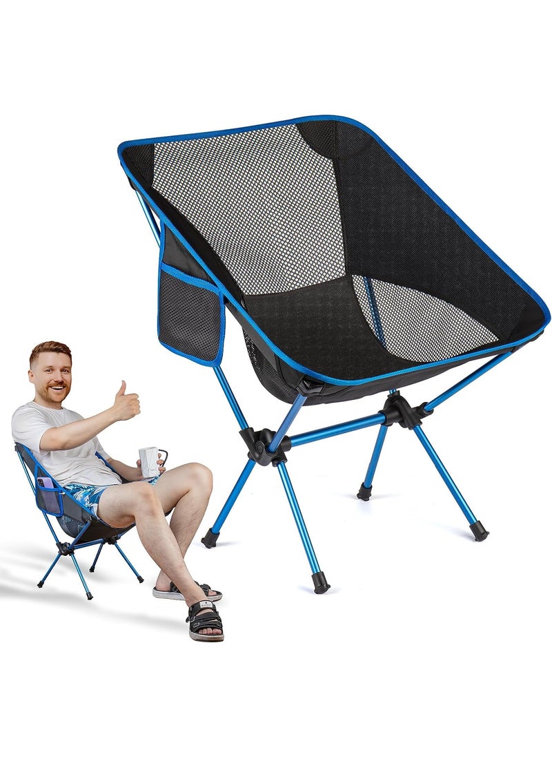 Luteti Camping Chair Lightweight Folding Camping Chairs for Adults Portable Camp Chairs with Side Storage Bag for Outdoor Picnic Beach BackpackingGarden Fishing Festival
