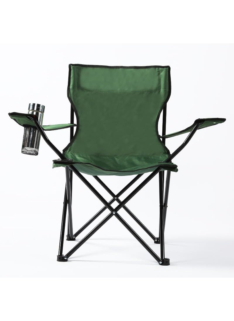 Suicune Folding Camping Chairs for Adults Foldable Fishing Chair Portable Lightweight Fold up Outdoor Directors Chair Heavy Duty with Arms High Back and Cup Holder Multi