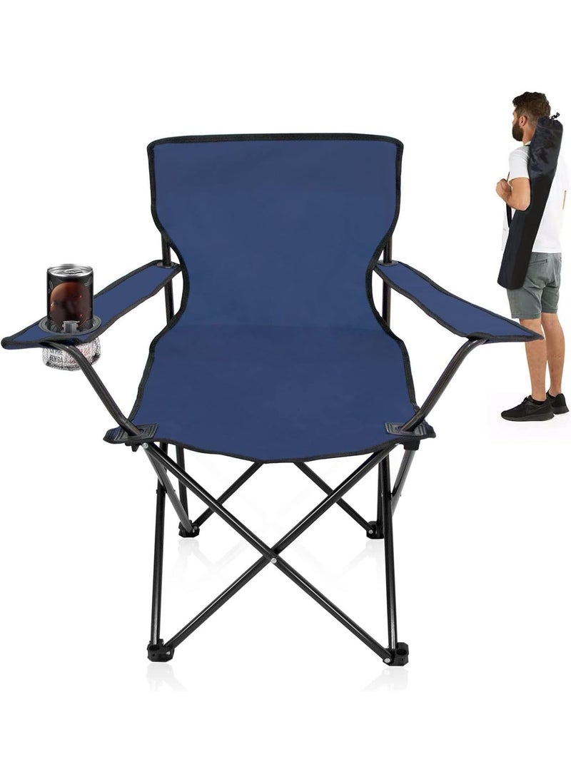 Lucario Folding Camping ChairPortable Foldable Seat Camping Chair with Cup HolderCapacity Suitable for CampingBeachBarbecueFishing PACAK of 1