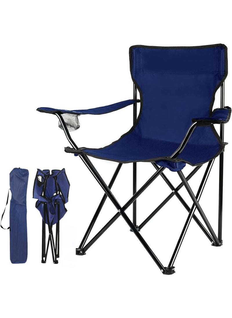 YHK Camping Chairs 1 Packs Outdoor Chairs Foldable Portable Lawn Chair UltraLight Easy to Carry Fishing Chairs with Beverage Holder Heavy Duty