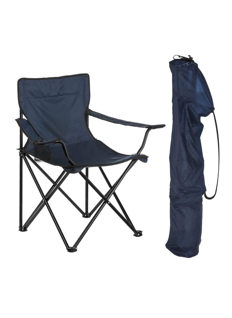 Scizor Padded Folding Camping Chair with Armrests Drink Holder and Transport Bag Steel and Polyester