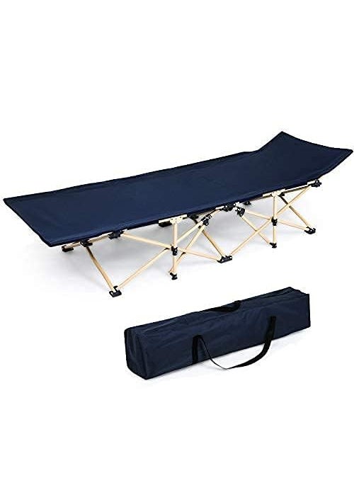 MAPPLE CREATION Folding Camping Cot Outdoor Camping Bed Portable with Carry Bag Camp Cot for Adults for Hiking Backpack Car Camping OutdoorIndoor Picnic Lightweight Bed Blue