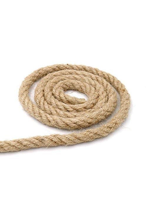 VMPS Twisted Manila Rope Jute Rope 10mm in x 33 ft Natural Thick Hemp Rope for Nautical Landscaping Railings Hammock Jute Rope