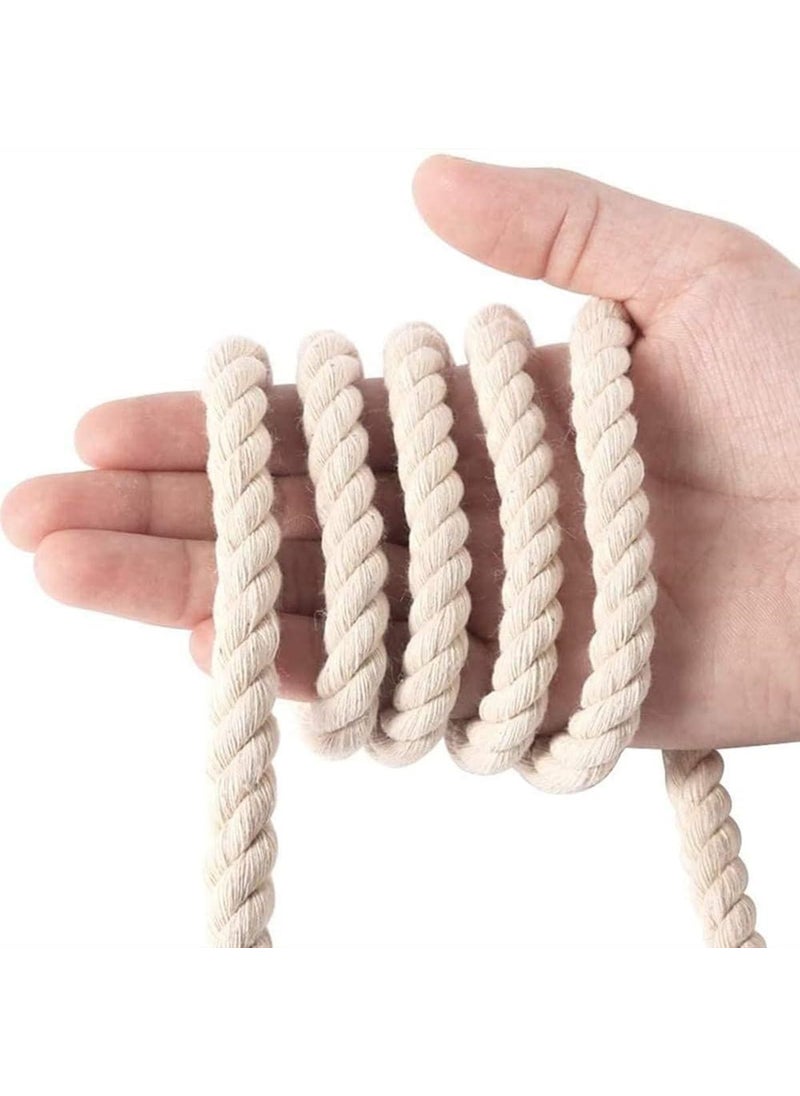 Cotton Rope 10 mm 11 Meter or 36 feet Cotton Cord 38 Inch Thick Twisted Rope for Crafts Knotting Dcor Pet Toys Sports Indoor Outdoor Use OffWhite
